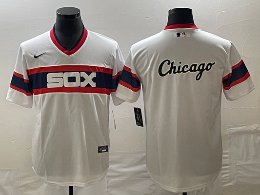 Men's Chicago White Sox White Home Cooperstown Collection Game Jersey1