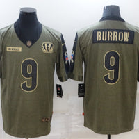 Men's Cincinnati Bengals Joe Burrow #9 Brown Game Player Jersey2