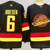 Men's Vancouver Canucks Brock Boeser #6 Fanatics Black Alternate Premium Jersey