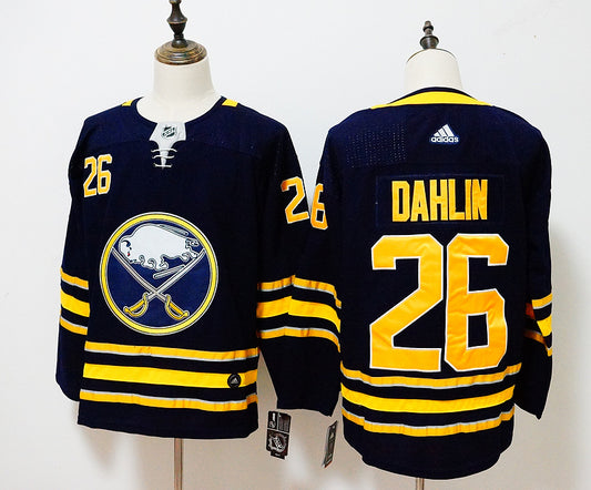 Men's Buffalo Sabres Rasmus Dahlin #26 Navy Replica Game Jersey1