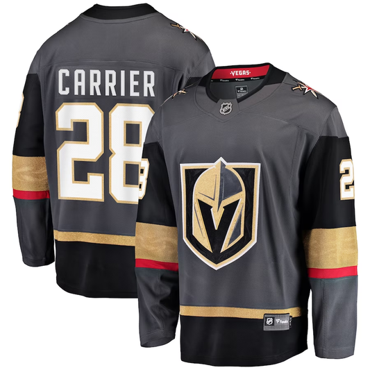 Men's Vegas Golden Knights William Carrier #28 Gray Alternate Breakaway Player Jersey1