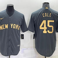 Men's New York Yankees Gerrit Cole #45 Gray Replica Player Jersey1