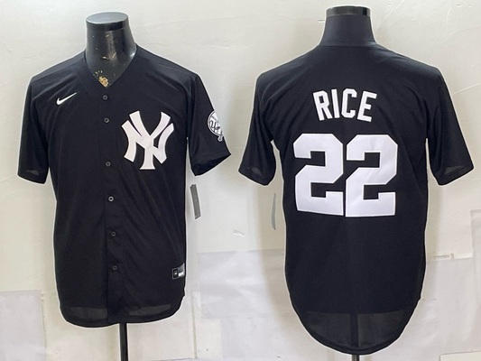 Men's New York Yankees Ben Rice #22 Black Replica Player Jersey