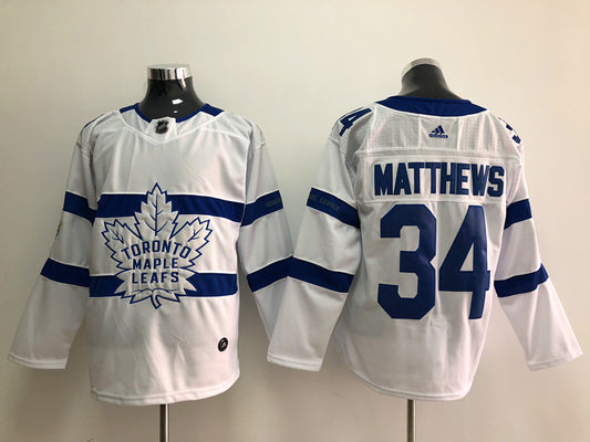Men's Toronto Maple Leafs Auston Matthews #34 White Authentic Player Jersey1
