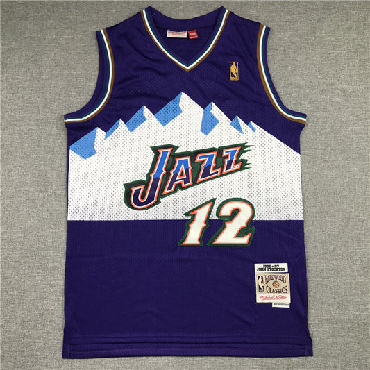 Men's Utah Jazz John Stockton Mitchell & Ness Purple 1996/97 Player Jersey1