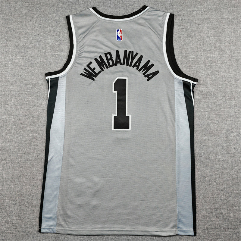 Men's San Antonio Spurs Victor Wembanyama #1 Silver Swingman Jersey - Statement Edition