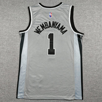 Men's San Antonio Spurs Victor Wembanyama #1 Silver Swingman Jersey - Statement Edition