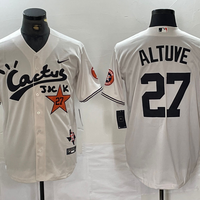 Men's Houston Astros Jose Altuve #27 White Limited Player Jersey1