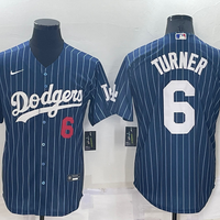 Men's Los Angeles Dodgers Trea Turner #6 Blue Player Jersey1