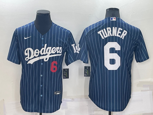 Men's Los Angeles Dodgers Trea Turner #6 Blue Player Jersey1