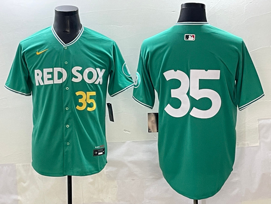 Men's Boston Red Sox Garrett Crochet #35 Green 2025 City Connect Limited Player Jersey