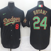 Men's Los Angeles Dodgers Kris Bryant #8-24 Black Stitched Jersey1