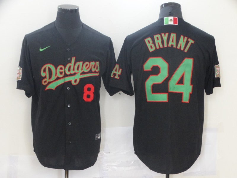 Men's Los Angeles Dodgers Kris Bryant #8-24 Black Stitched Jersey1