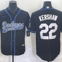 Men's Los Angeles Dodgers Clayton Kershaw #22 Black Player Jersey1 Joint Edition