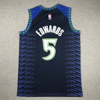 Men's Minnesota Timberwolves Anthony Edwards #5 Blue Swingman Jersey1 - City Edition