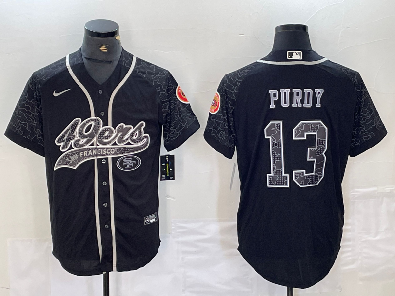 Men's San Francisco 49ers Brock Purdy #13 Black RFLCTV Limited Jersey1 Joint Edition