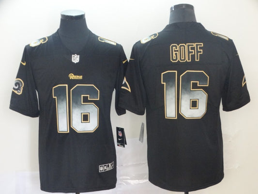 Men's Los Angeles Rams Jared Goff #16 Black Alternate Game Jersey1
