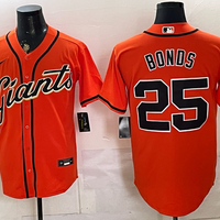 Men's San Francisco Giants Barry Bonds #25 Orange Replica Player Jersey