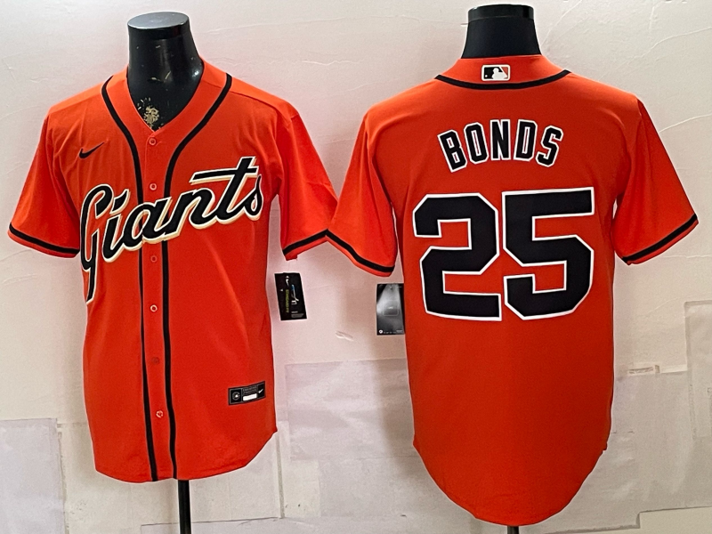 Men's San Francisco Giants Barry Bonds #25 Orange Replica Player Jersey