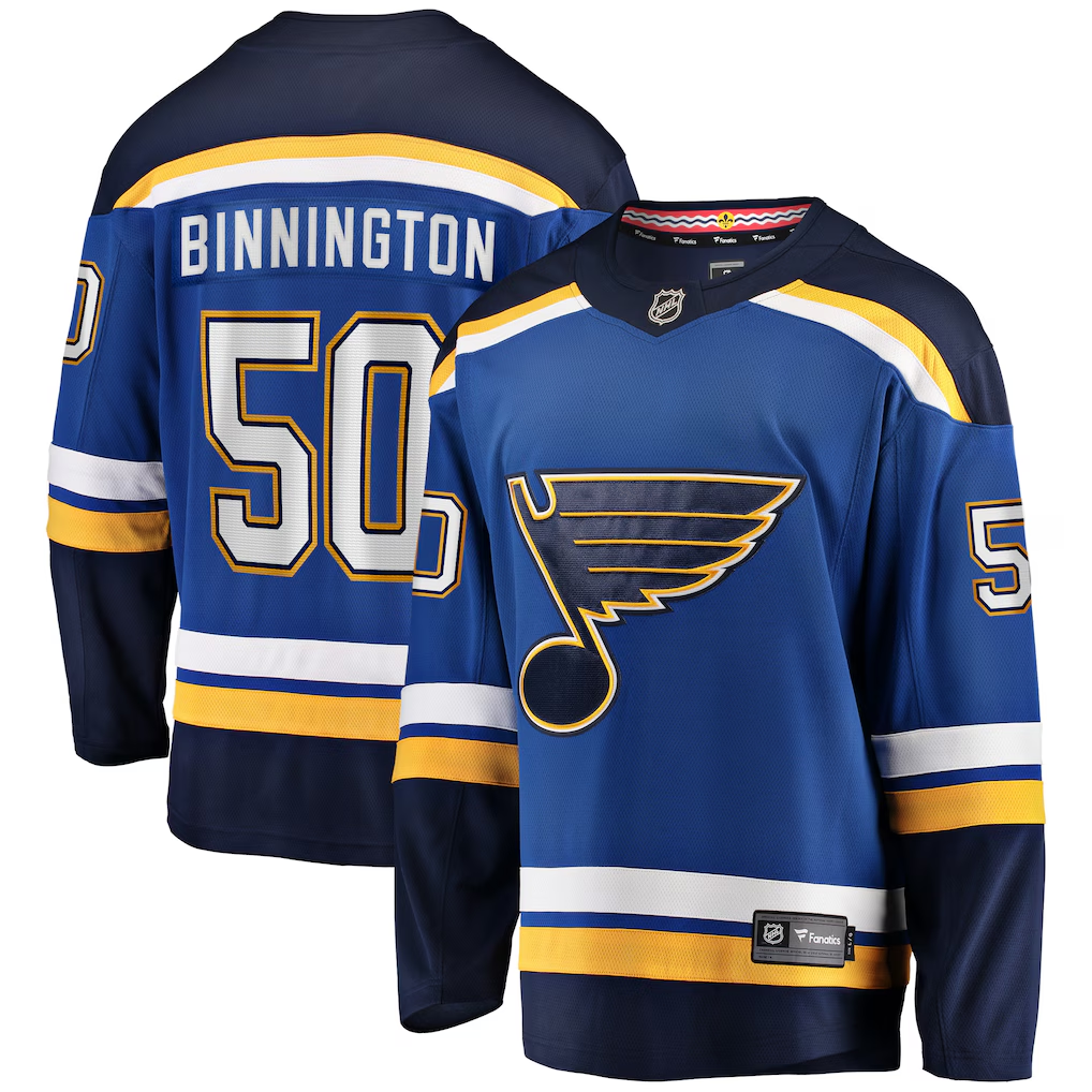 Men's St. Louis Blues Jordan Binnington #50 Fanatics Blue Breakaway Jersey