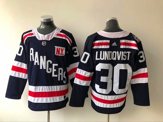 Men's New York Rangers Henrik Lundqvist #30 Navy Player Game Jersey1