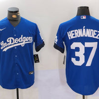 Men's Los Angeles Dodgers Teoscar Hernandez #37 Royal Game Jersey1