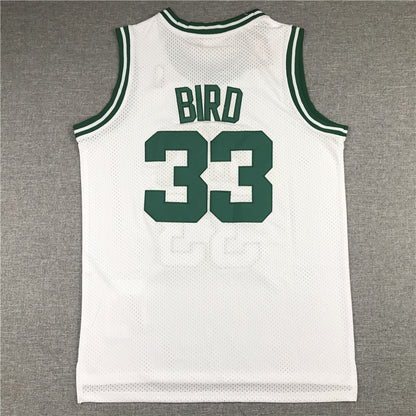 Men's Boston Celtics Larry Bird White 1985-86 Hardwood Classics Swingman Jersey1