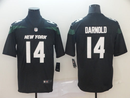 Men's New York Jets Sam Darnold #14 Black Game Player Jersey1
