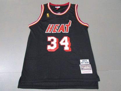 Men's Miami Heat Ray Allen Black 2012-13 Hardwood Classics Swingman Jersey1