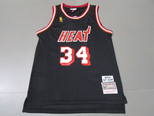Men's Miami Heat Ray Allen Black 2012-13 Hardwood Classics Swingman Jersey1