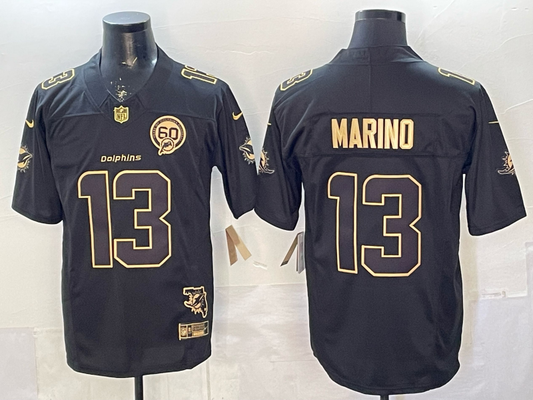 Men's Miami Dolphins Dan Marino #13 Black Player Game Jersey