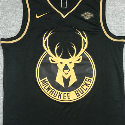 Men's Milwaukee Bucks Giannis Antetokounmpo #34 Black Swingman Player Jersey1