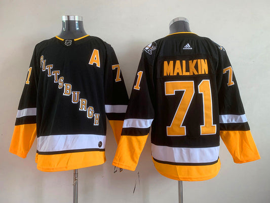 Men's Pittsburgh Penguins Evgeni Malkin #71 Black Player Game Jersey1