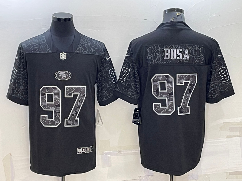 Men's San Francisco 49ers Nick Bosa #97 Black Retired Player RFLCTV Limited Jersey1