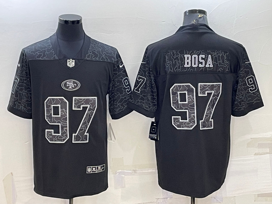 Men's San Francisco 49ers Nick Bosa #97 Black Retired Player RFLCTV Limited Jersey1