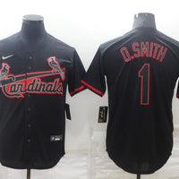Men's St. Louis Cardinals Ozzie Smith #1 Black Replica Baseball Jersey1