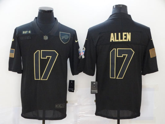 Men's Buffalo Bills #17 Josh Allen Black Game Player Jersey1