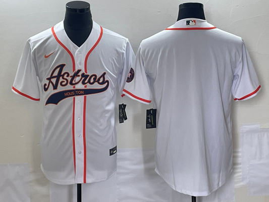 Men's Houston Astros White Replica Blank Jersey1 Joint Edition