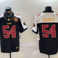 Men's San Francisco 49ers Fred Warner #54 Black Game Team Jersey1