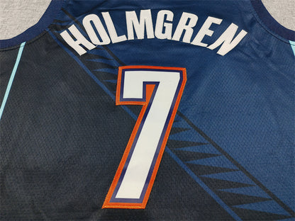 Men's Oklahoma City Thunder Chet Holmgren #7 Navy 2025/26 Swingman Jersey - City Edition