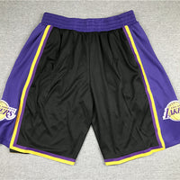Men's Los Angeles Lakers Black Hardwood Classics Basketball Shorts1