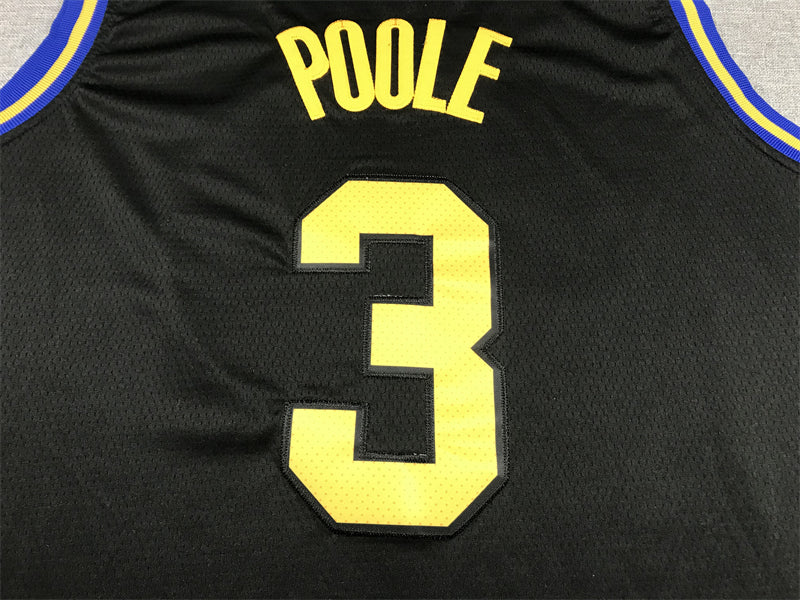 Men's Golden State Warriors Jordan Poole #3 City Edition Black Classic Jersey1