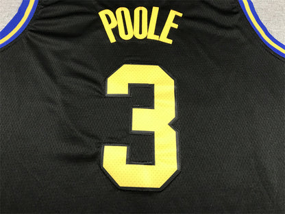 Men's Golden State Warriors Jordan Poole #3 City Edition Black Classic Jersey1