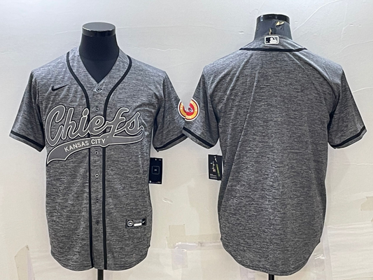 Men's Kansas City Chiefs Grey Blank Jersey1