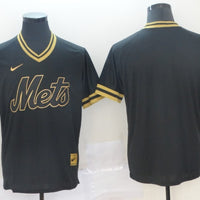 Men's New York Mets1 Black Replica Blank Jersey