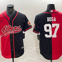 Men's San Francisco 49ers Nick Bosa #97 Red/Black Game Player Jersey1 Joint Edition