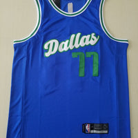 Men's Dallas Mavericks Luka Doncic #77 Blue Classics Swingman Jersey1