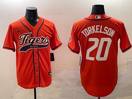Men's Detroit Tigers Spencer Torkelson #20 Orange Replica Player Jersey1