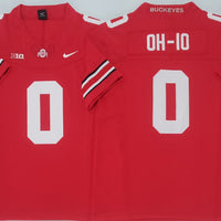Men's Ohio State Buckeyes OH-10 #0 Red Player Game Jersey
