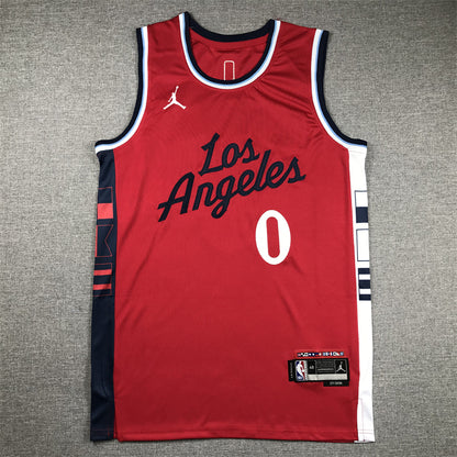Men's LA Clippers Russell Westbrook #0 Red Swingman Player Jersey1